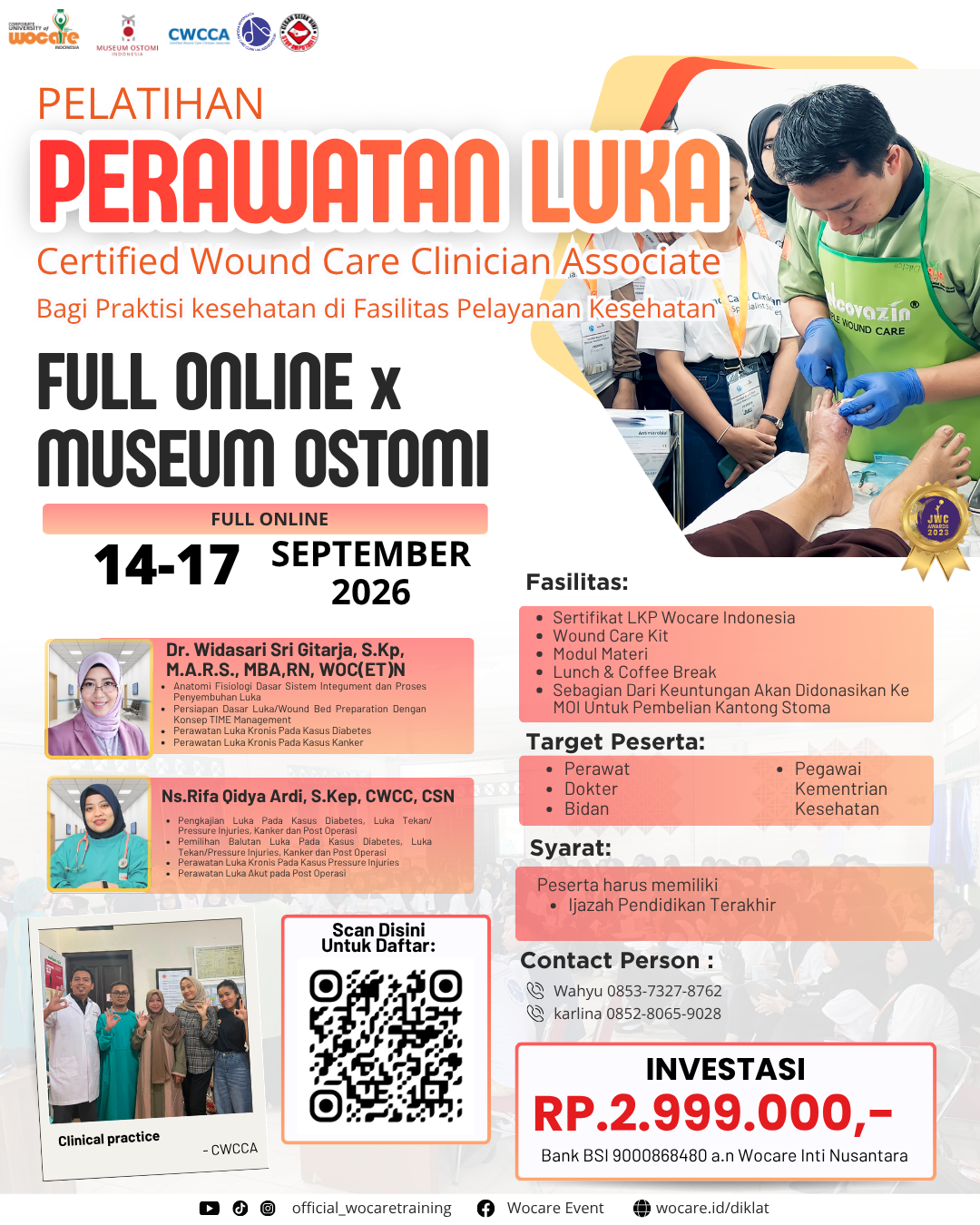 PELATIHAN PERAWATAN LUKA MODERN (CWCCA) BOGOR FULL ONLINE  X MUSEUM OSTOMI SEPTEMBER 2026