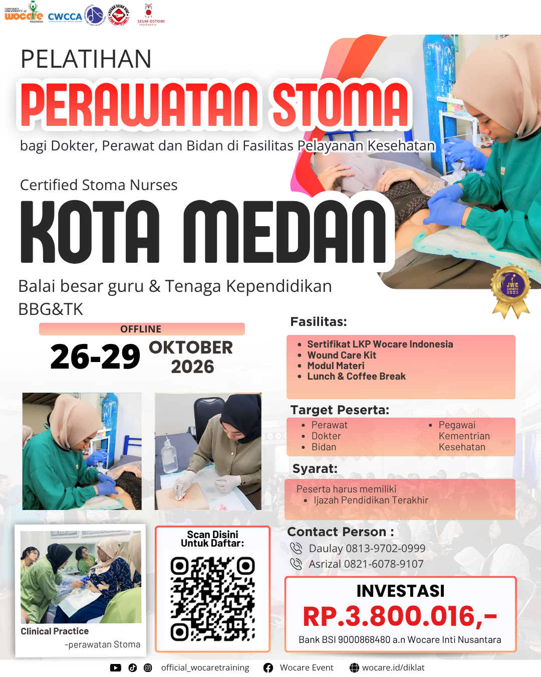 RESCHEDULE KE APRIL 2026 PELATIHAN PERAWATAN STOMA (CSN) MEDAN OKTOBER 2026