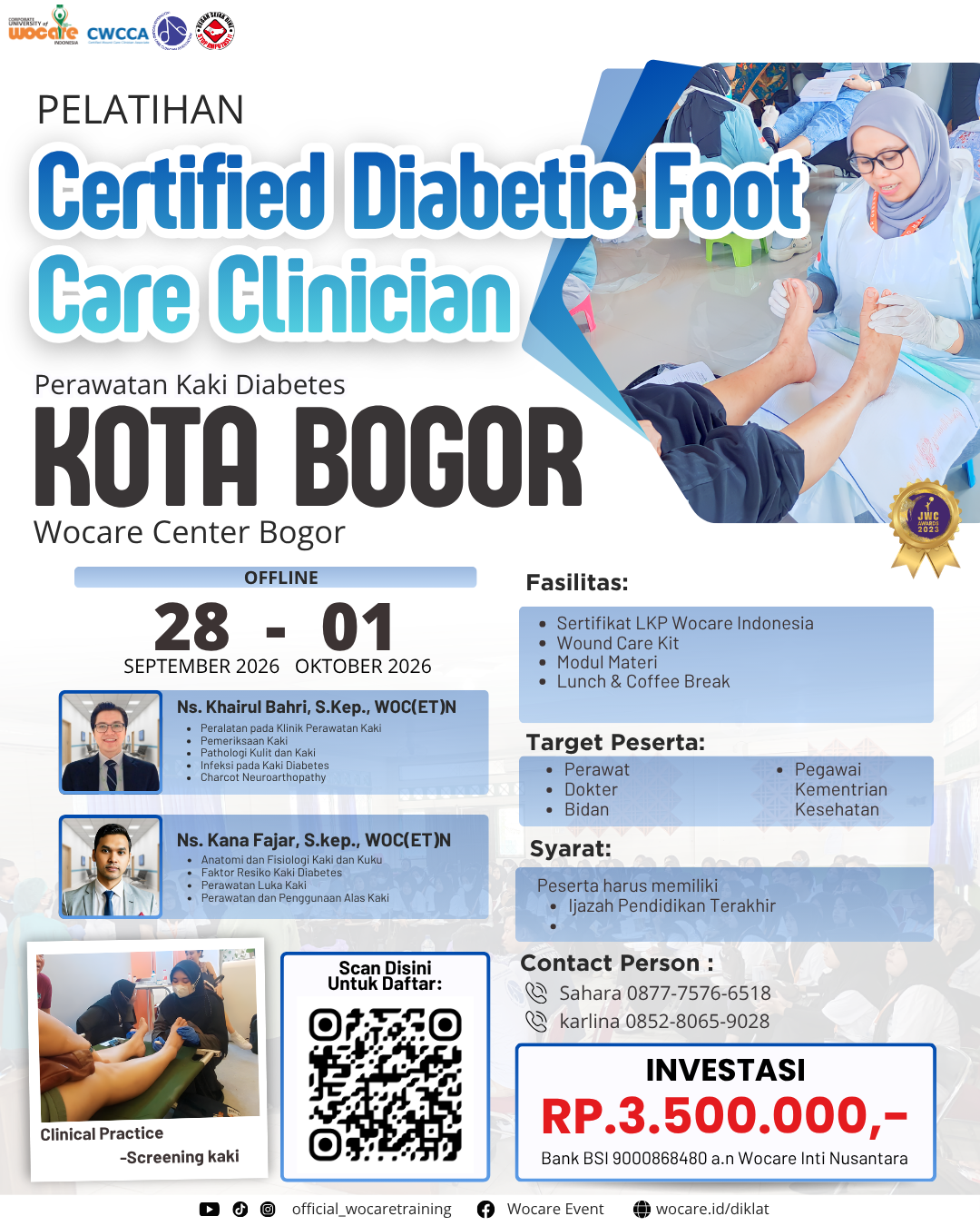 PELATIHAN PERAWATAN KAKI DIABETES (CDFCC) BOGOR SEPTEMBER 2026
