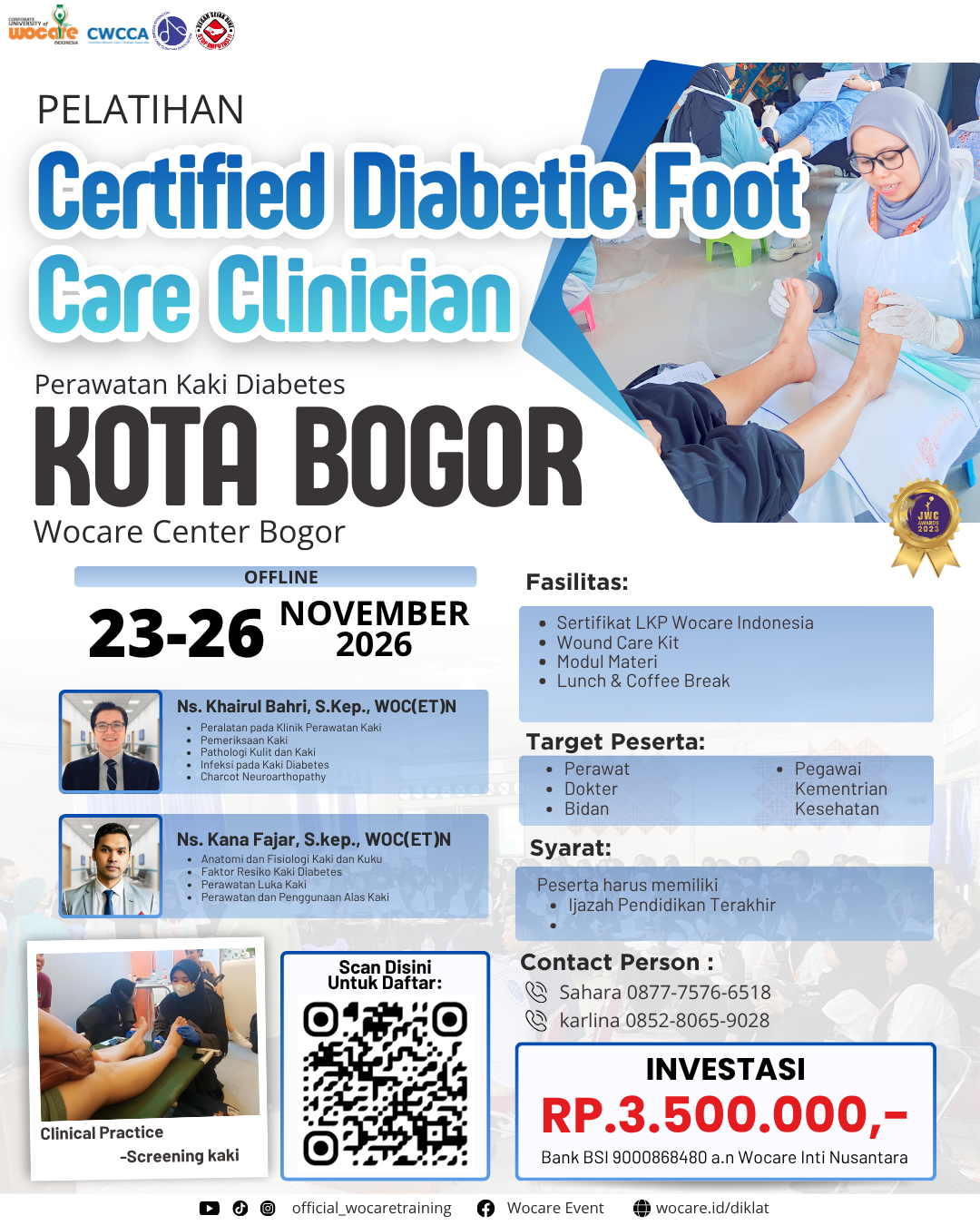 PELATIHAN PERAWATAN KAKI DIABETES (CDFCC) BOGOR NOVEMBER 2026
