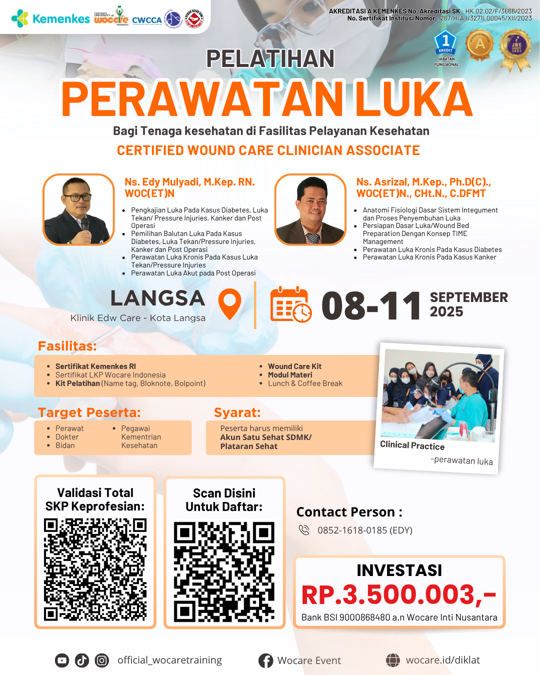 PELATIHAN PERAWATAN LUKA MODERN (CWCCA) LANGSA SEPTEMBER 2025