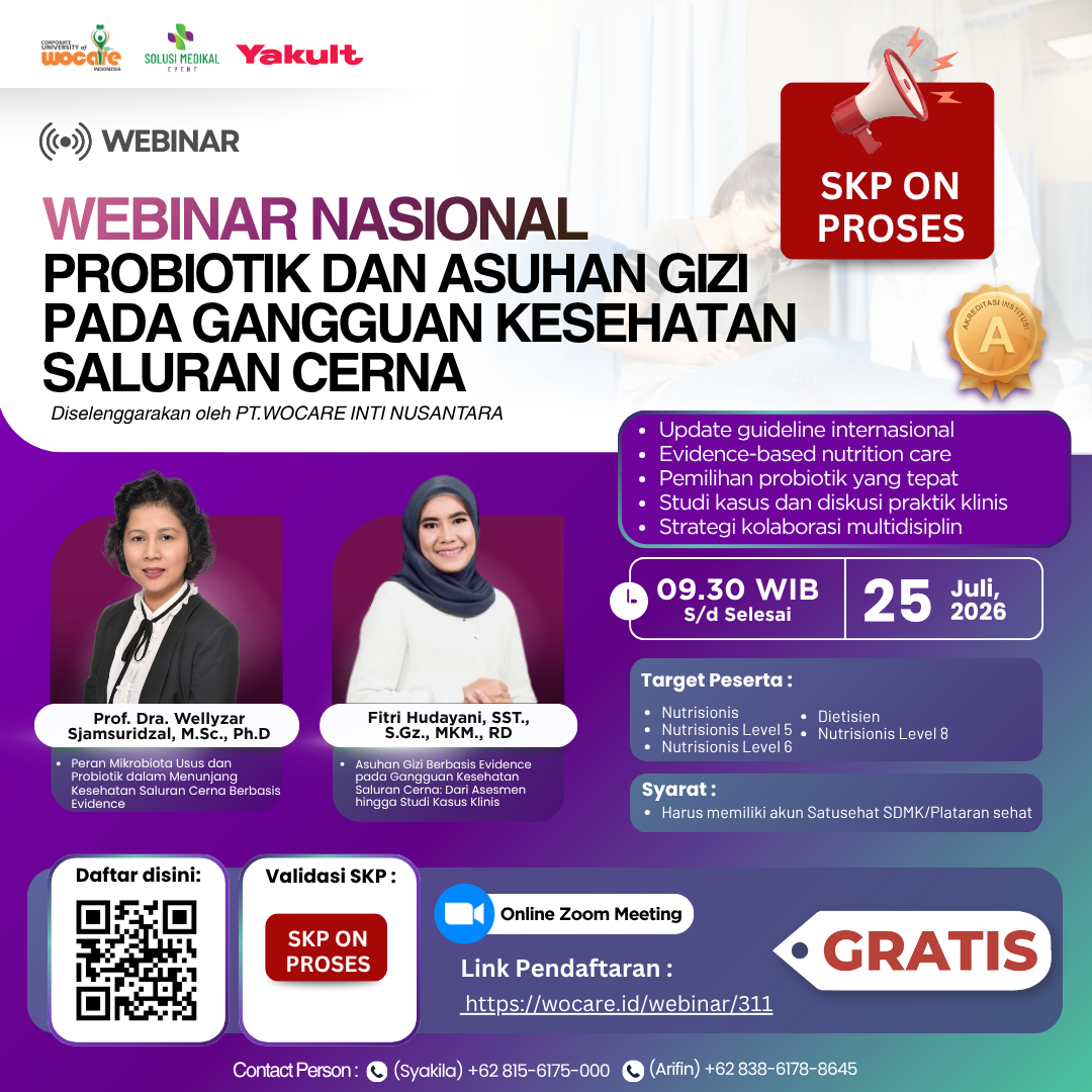 Webinar Nasional: Probiotik dan Asuhan Gizi pada Gangguan Kesehatan Saluran Cerna